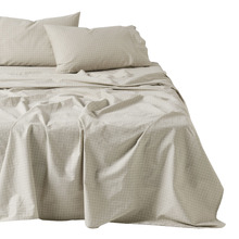 Volley Check Cotton Percale Sheet Set