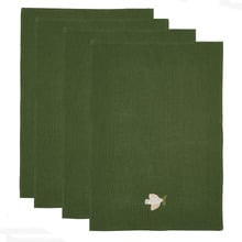 Embroidered Dove Cotton Waffle Tea Towels (Set of 4)