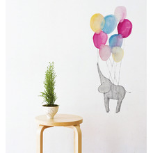 Elephant On Balloon Wall Decal