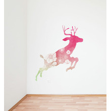 Watercolor Flowery Deer Wall Decal