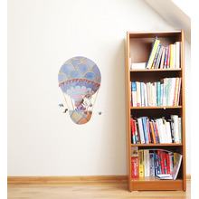 Zebra Flying Hot Air Balloon Wall Sticker