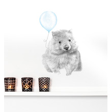 Wombat with Balloon Wall Sticker