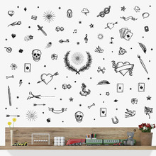 173 Piece Tattoo Art Elements Wall Decal Set