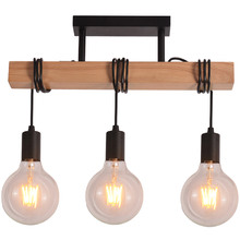 Lister Timber Semi Flush Ceiling Light