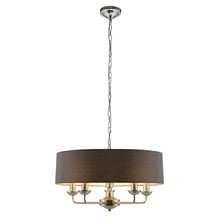 Carroll Iron & Fabric 5 Light Pendant