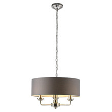 Carroll 3 Light Metal & Fabric Pendant