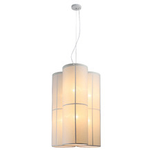 Nikki 6 Light Metal & Fabric Pendant