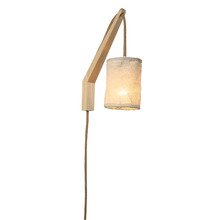 Christie Rubberwood & Canvas Armed Wall Light