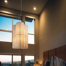 Nikki 6 Light Metal & Fabric Pendant