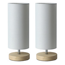 Matteo Rubberwood Cylinder Table Lamps (Set of 2)