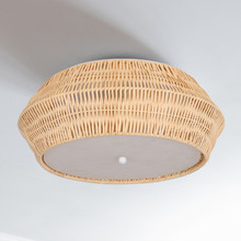 Tinley Rattan Flush Ceiling Light