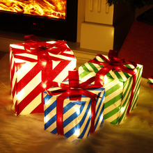 Striped Gift Boxes LED Christmas Light Display