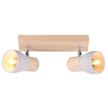Casey Rubberwood & Cement 2 Lamp Spotlight