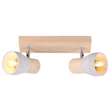 Casey Rubberwood & Cement 2-Light Spotlight