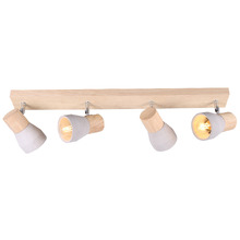 Casey Rubberwood & Cement 4 Lamp Spotlight