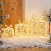 3 Piece Hanes Gift Box LED Christmas Ornament