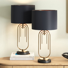Jenson Iron Art Deco Table Lamps (Set of 2)