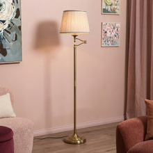 Clements Iron & Linen Swing Arm Floor Lamp