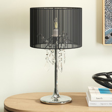 Black Paris Crystal Metal Table Lamp