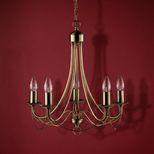Montmartre Antique Brass 5 Light Chandelier