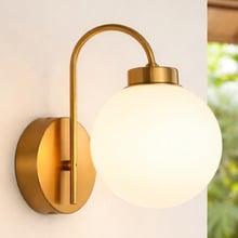 Parks Opal Glass LED Wall Light with Charging Cable