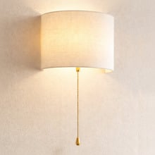Thorne Linen Wall Sconce with Pull Cord