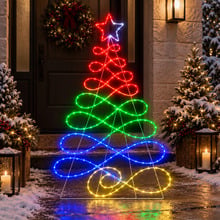 Taren Tree Silhouette LED Christmas Light Display