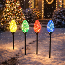 4 Piece Evan Pine Cone LED Stake Light Set