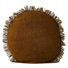 Fringed Vintage Wash Linen 45cm Round Cushion