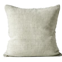 Fringed Vintage Wash Square Linen Cushion