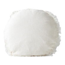 Fringed Vintage Wash 45cm Round Linen Cushion