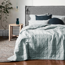 Chambray Quilted Cotton & Linen Coverlet