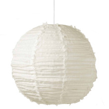 Cloud Round Fringed Linen Pendant Shade
