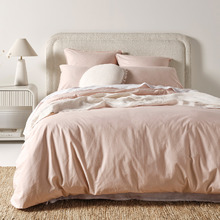 Blush Pink Evie Stonewashed Organic Cotton Quilt Cover