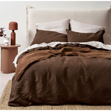 Chocolate Emile&nbsp;Linen Quilt Cover
