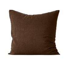 Chocolate Emile Linen European Pillowcase