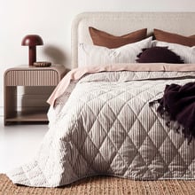 Ticking Stripe  Cotton Coverlet
