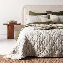 Ticking Stripe  Cotton Coverlet