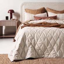 Ticking Stripe  Cotton Coverlet