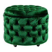 Small Emerald Emma Storage Ottoman