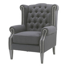 Charcoal Duke Wingback Armchair