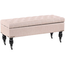 Dusty Pink Ruby Storage Dressing Bench