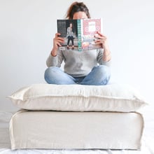 Cumulus Ottoman with Cotton Blend Slipcover