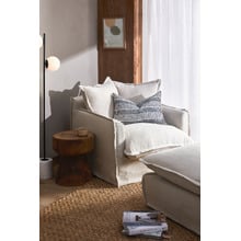 Cumulus Ottoman with Cotton Blend Slipcover