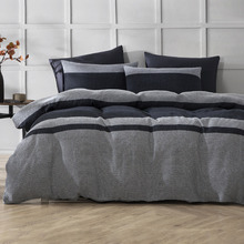 Charcoal Herringbone Cotton Quilt Cover Set
