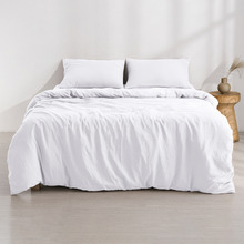 White Washed Microfibre Quilt Cover Set