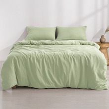 Sage Washed Microfibre Quilt Cover Set