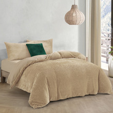 Natural Fawn Embossed Quilt Cover Set