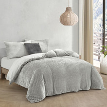 Silver Grey Embossed Quilt Cover Set