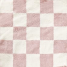 Checkered Faux Fur Heated Throw